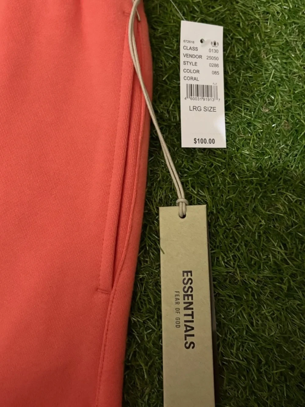 Essentials Fear of God Coral Uncuffed Pants